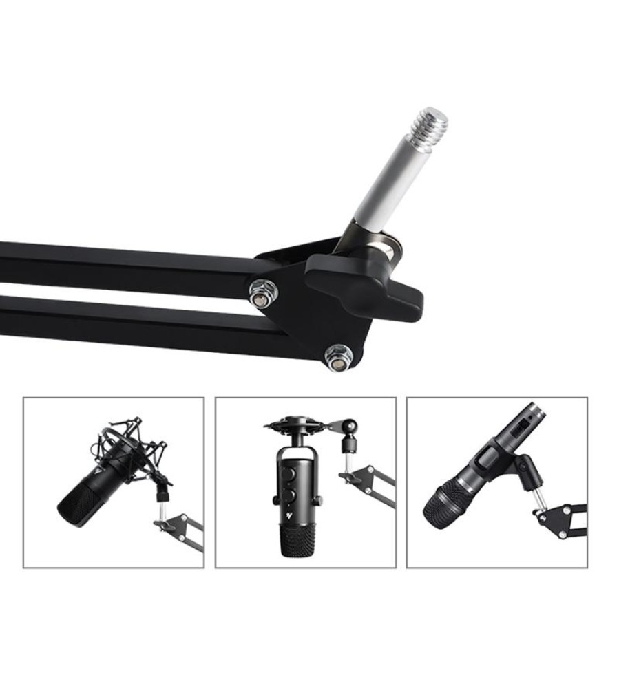 Microphone Suspension Boom Scissor Arm Stand AU-B01