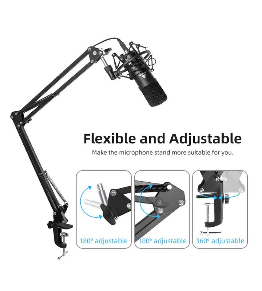 Microphone Suspension Boom Scissor Arm Stand AU-B01